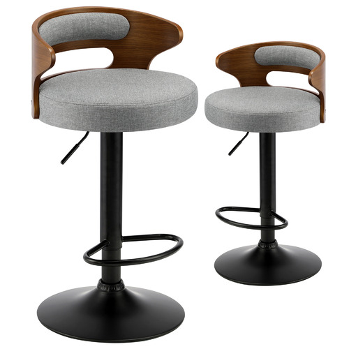 LivingFusion Maggie Upholstered Adjustable Barstools Temple